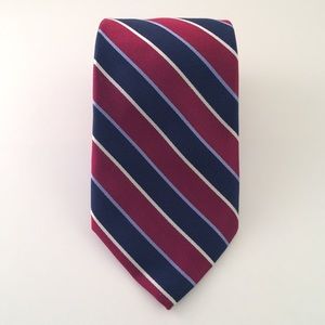 Nautica Navy Burgundy Striped Men's Tie